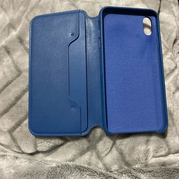 Blue Leather apple case for iPhone XS Max - Picture 3 of 4